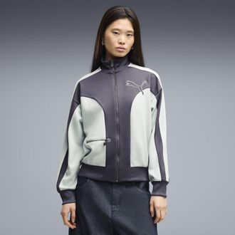 Puma Giacca sportiva T7 Love Of The Cat dal taglio morbido da donna, Abbigliamento, Grigio, XL