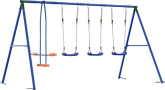 vidaXL Juego De Columpios Exterior Multicolor Acero Y Pe Vidaxl