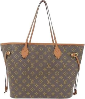 Louis Vuitton Pre-owned Canvas Tote Bag - Dames - Vintage Shopper - Bruin - ONE Size - Leer - Vintage