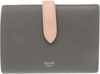 Celine Pre-owned Leather Wallet - Dames - Vintage Accessoires - Grijs - ONE Size - Leer - Vintage