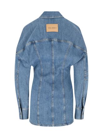 The Attico Womens Dresses Blue Cotton