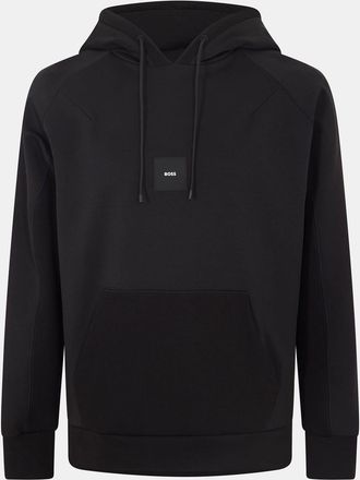 HUGO BOSS Mens Hbg Soody Rib Design Hoodie in Black - Size Medium