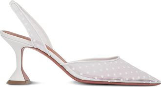 Amina Muaddi Pumps Holli con cinturino posteriore - Bianco
