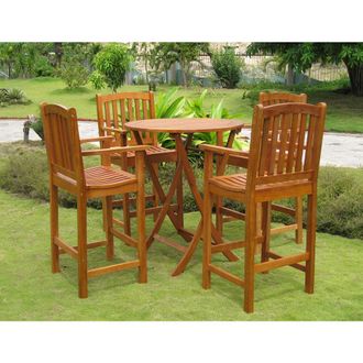 International Caravan Inc Pontevedra Set of 5 Bar Height Table Group