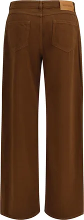 Max Mara Womens Baggy Pants Pure Cotton Satin Cioccolato Trousers