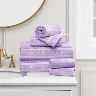 Juicy Couture Logo Love outlet Glam Luxury Bath Towels- Grey