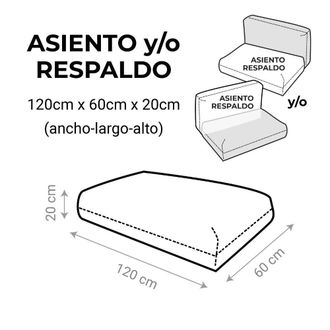 Happers Happers - Coj&iacute;n Para Palets Polipiel Exterior Gris Claro Asiento Y/o Respaldo: 120x60x20 Gris Claro - Gris Claro