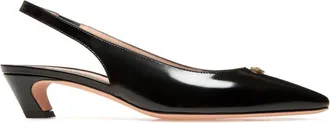 Bally Sylt 45mm slingback leather pumps - women - Lamb Skin/Calf Leather/Calf Leather/Calf Leather - 35 - Black