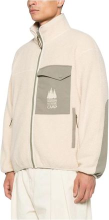Maison Kitsun&eacute; Casual Fleece Jas - Heren - Jassen - Beige - XL - Polyester - Jassen