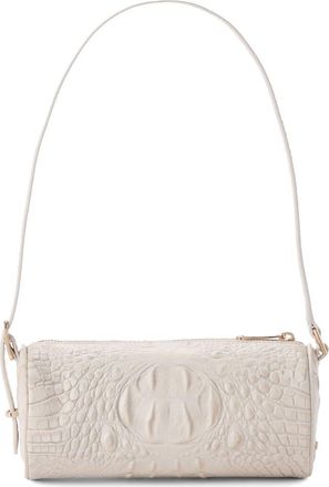 Brahmin Billie Croc Embossed Leather Barrel Bag in Ivory at Nordstrom