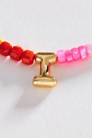 Anthropologie Colorful Beaded Initial Necklace