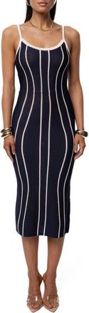 JLUXLABEL Parallel Elegance Midi Dress in Navy at Nordstrom, Size X-Small