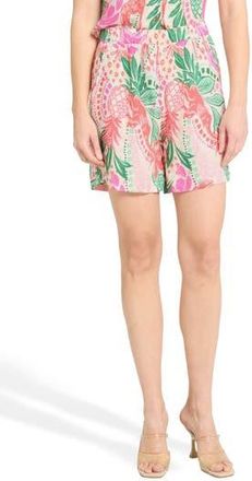 Caribbean Joe Crinkle Cabana Shorts in Pink Multi at Nordstrom Rack, Size X-Large