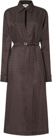 Fendi Jassen, Dames, Bruin, XS, Schaak Jacquard Jurk