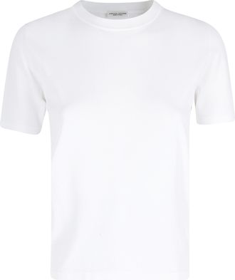 Roberto Collina Bianco Ribbed Trim Viscose-Blend Crewneck T-Shirt