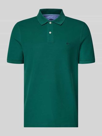 Fynch-Hatton Fynch-Hatton Regular Fit Poloshirt mit Logo-Stitching in Dunkelgruen, Gr&ouml;&szlig;e 3XL