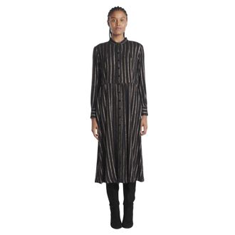 Momoni Longuette met gouden strepen - Dames - Casual kleedjes - Zwart - S - Wol - Kleedjes