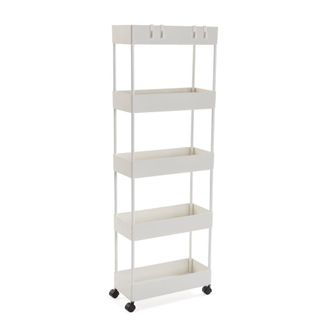 VERSA Mueble de ba&ntilde;o con 5 estantes en pl&aacute;stico blanco