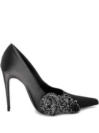 Magda Butrym crystal-embellished stiletto heeled pumps - Zwart