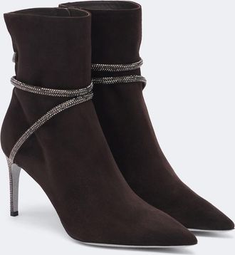Rene Caovilla Cleo embellished suede ankle boots