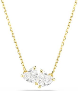 Swarovski Mesmera Crystal Hearts Pendant Necklace in Gold/white at Nordstrom