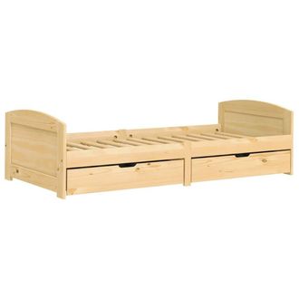 Berkfield Home Beautiful Day Bed with 2 Drawers IRUN 90x200 cm Solid Wood Pine in Light Brown