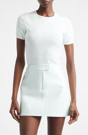 Courr&egrave;ges Contrast Trim Logo T-Shirt in Light Mint/Heritage White at Nordstrom, Size X-Small