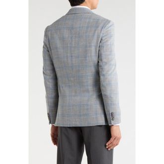 Original Penguin Plaid Two-Button Sport Coat in Light Grey/Blue at Nordstrom Rack, Size 40 Regular