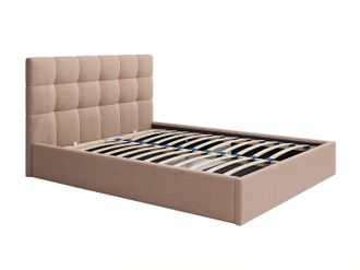 Vente-Unique Cama con arc&oacute;n 200 x 200 cm - Terciopelo - Beige - MIRDAL de Pascal Morabito