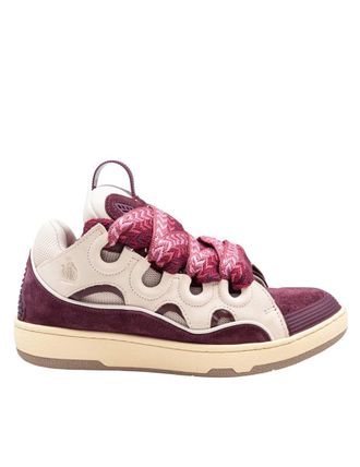 Lanvin Leather, Fabric, And Suede Sneakers