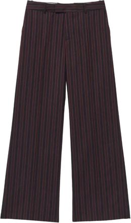 Alexander McQueen Wide Trousers, male, Brown, L, Black Pinstripe Wide Leg Trousers