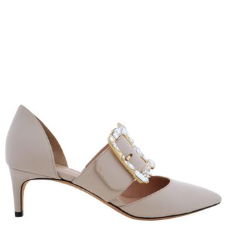 Bally Jessye 55 Buckle Leather Pumps, Brand Size 37 ( US Size 6.5 )
