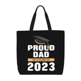 Generic Women Handbag Proud Dad Of A Class Of 2023 Graduate Travel Tote Bag Lightweight Reusable Ladies Purse, For Holiday, Graduation, Wedding, School, Daily