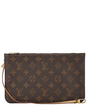 Louis Vuitton Brown Monogram Coated Canvas Neverfull Pouch Nm Mm (Authentic Pre-Loved)