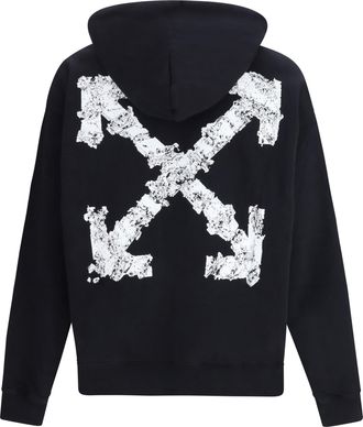 Off-white Mens Heraldic Treshold Arrows Skate Hoodie Black Cotton Sweatshirts Sweater