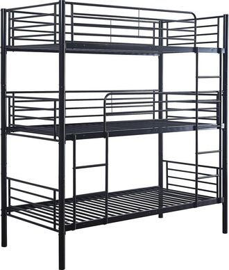 Habitat et Jardin Litera Met&aacute;lica Triple havin - 90 X 190 Cm - Negro