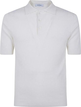 Gran Sasso Polo shirt van ribgebreide stof - Heren - Polos - Wit - 3XL - Katoen - Tops