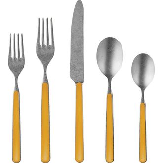 Mepra Fantasia Pewter Flatware Set - 20 Pieces in Mustard at Nordstrom