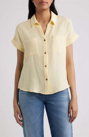 Beach Lunch Lounge Chicago Gauze Shirt in Pale Banana at Nordstrom, Size X-Small