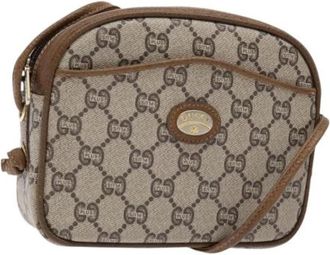 Gucci Pre-owned Leather gucci-bags - Dames - Vintage Schoudertas - Beige - ONE Size - Leer - Vintage