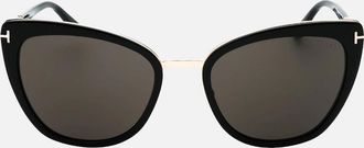 Tom Ford Womens Tom Ford Simona Smoke Lens Shiny Rose Gold Sunglasses - Size: ONE size
