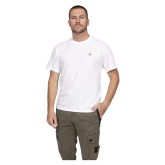 Stone Island T-Shirts, male, White, Size: 2XL 2100029 Cotton Jersey Fissato Effect