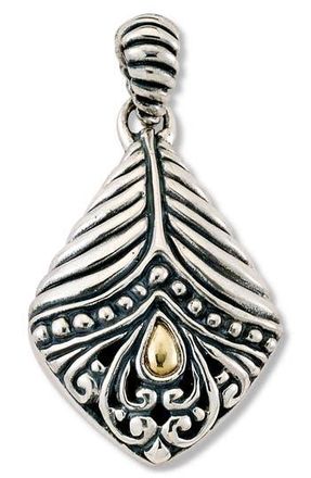 Samuel B. Sterling Silver & 18K Yellow Gold Bali Design Pendant in Silver And Gold at Nordstrom Rack