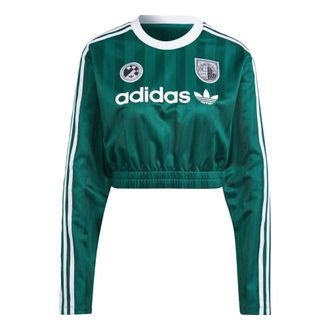 adidas (WMNS) adidas originals Long-Sleeve Top Crop Top Collegiate Green IR9803