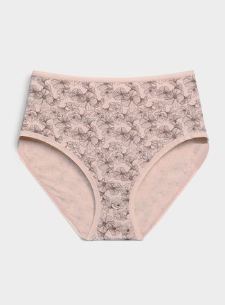 Miiyu Womens Elastic edging high-waist classic Hipster Panties 100% organic cotton