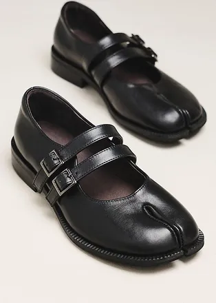 All Black Split-Toe Mary Janes