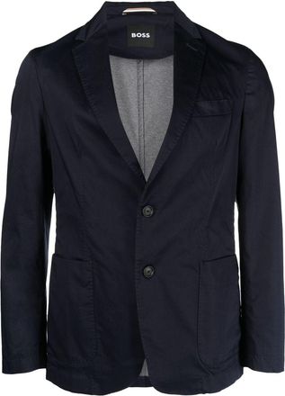 BOSS V-neck classic blazer - men - Cotton/Polyamide/Polyester/Polyester/Elastane - 52 - Blue