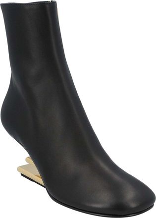 Fendi Fendi Womens Leather Heeled Bootie, Never Worn (Authentic Pre-Loved)