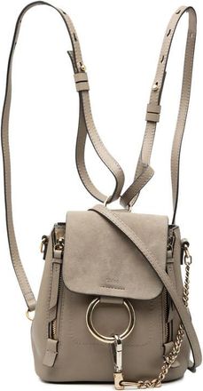 Chlo&eacute; Pre-owned Chloe Mini Calfskin and Suede Faye Backpack Ladies LTJTMSGMWC6NHHZ6