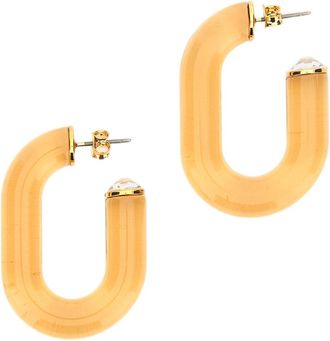 Paco Rabanne Gold Translucent Resin Crystal U-Shaped Earrings